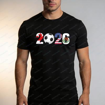2026 North American Football Championship Canada Mexico Football Shirt for Men Sport Events Vintage Fashion Tops Gift Trend Tee