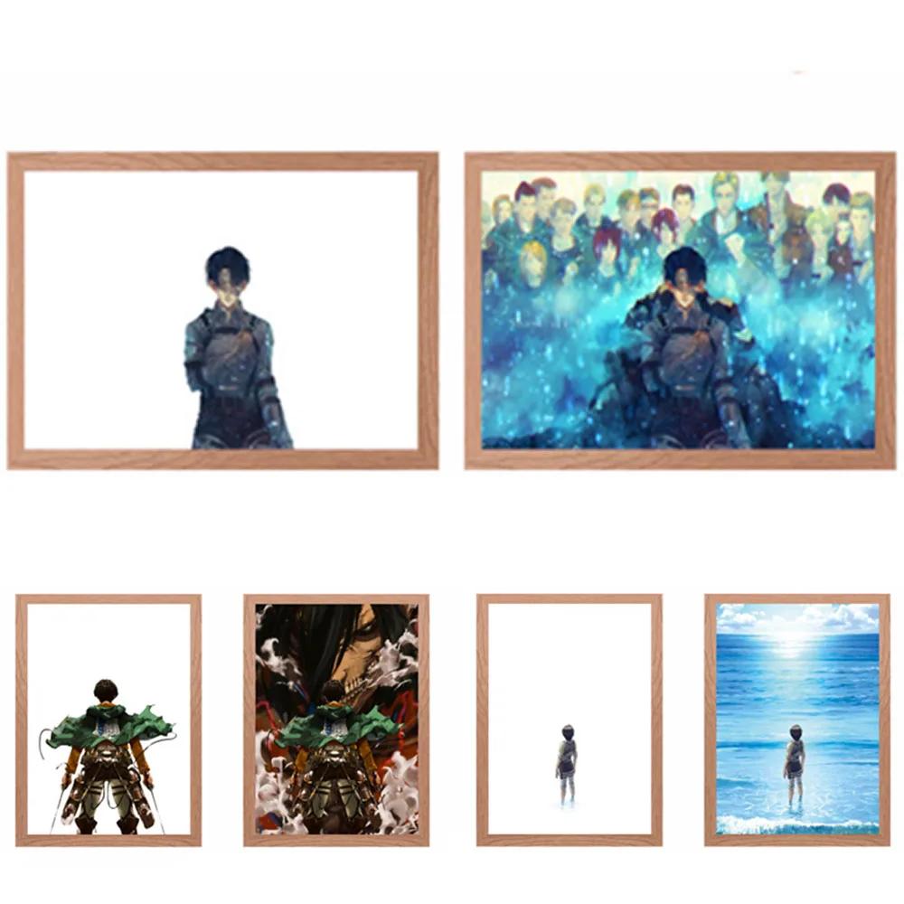 Hot INS Anime Attack On Titan LED Night Light Colorful USB Plug In Three Color Lighting Surprise Desk Lamp Christmas Gift Toy