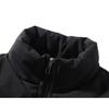 Schwarze Herren-Baumwolljacke mit hohem Kragen und extra dickem Samtfutter, ideal für Herbst/Winter.