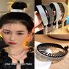 Korean Rhinestone Tassel Updo Maker Bun Clip: Women's Hairstyle Claw Hairpin & Ponytail U-Shaped Hair Accessories.