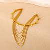 European-American Tassel Armband: 18K Gold U-Shaped Titanium Steel Bracelet