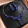 Elegant Necklace Earrings Set Rhinestone Bridal Jewelry Set  Women's Accessories
