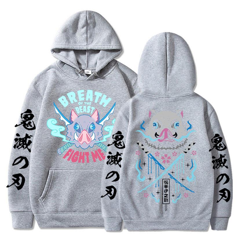 Anime Demon Slayer Hoodie Kimetsu No Yaiba Kamado Tanjirou Hooded Sweatshirt Men Women Cotton Pullover Oversized Streetwear