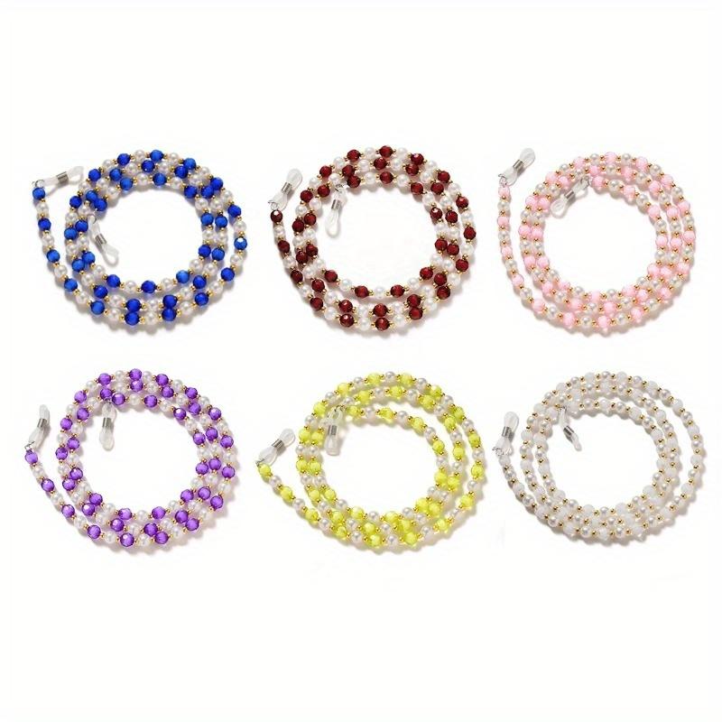 1Pc 27.56inch Vintage Colorful Beaded Glasses Chain Women's Eyeglasses Lanyard Neck Chain Colored Eyeglasses Strap Glasses Acces