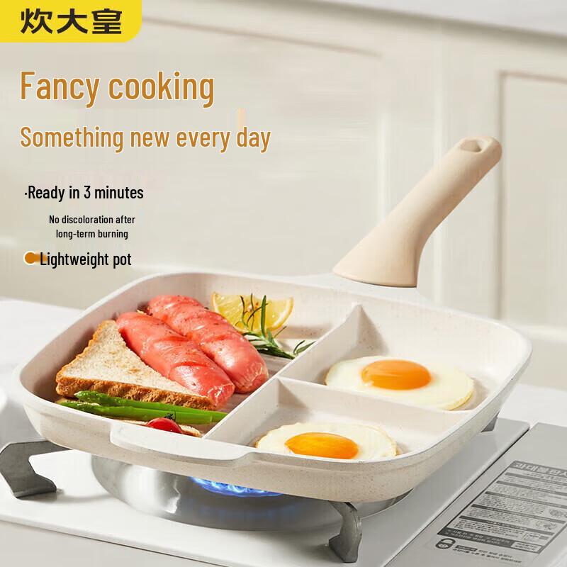 COOKER KING Big White Non-Stick Frying Pan