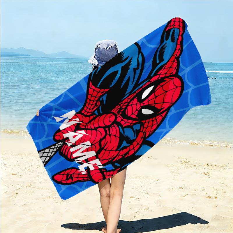Personalized Captain America's Shield Beach Towel Microfiber Beach Towel Thin Absorbent for Beach Swimming Yoga Bath Sports. 091064