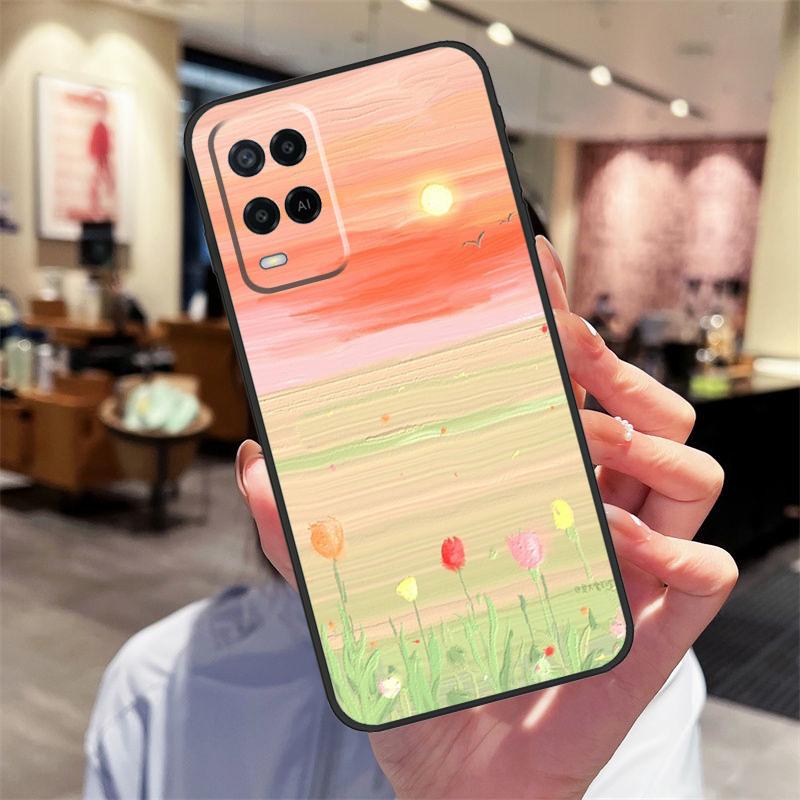 Korean Sunset Scenery Case For Oppo A94 A74 A54 A18 A38 A58 A78 A98 A40 A60 A80 A16 A76 A96 A15 A17 A77 A57S Cover
