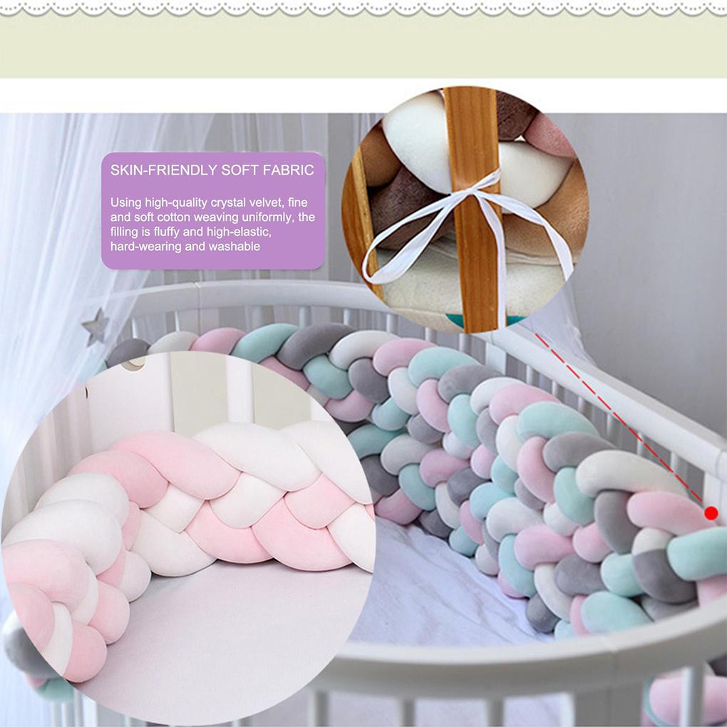 Baby Crib Rail Bumper Home Reusable Washable Soft Newborn Bed Around Protective Cushion Head Protector Bedding