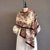 Luxury Winter Flower Pattern Cashmere Scarf Women  Design Warm Pashmina Blanket  Scarves Female Shawl Thick Foulard Bufanda
