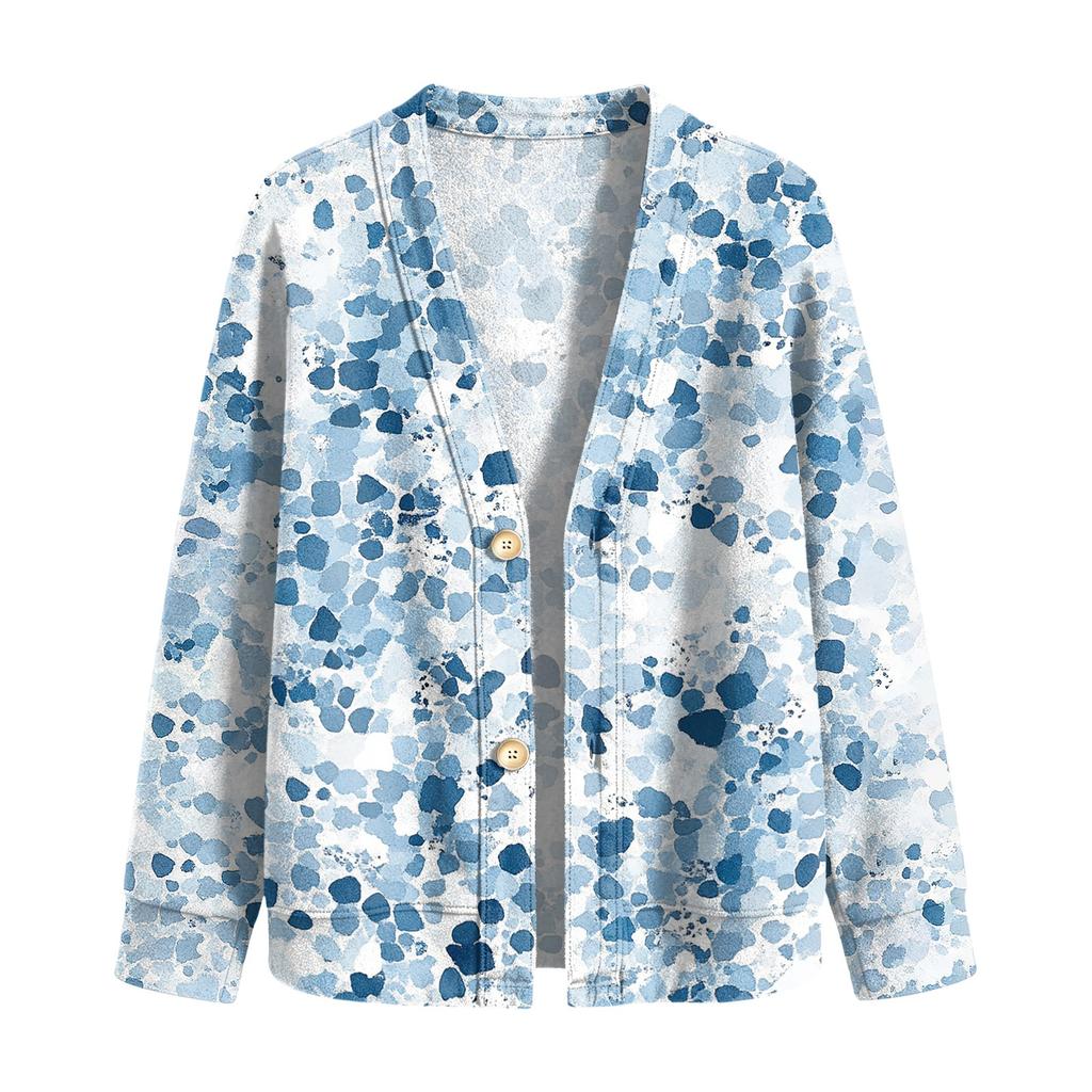 Women's Casual Vintage Floral Print Button Front Jacket for Everyday Outfits