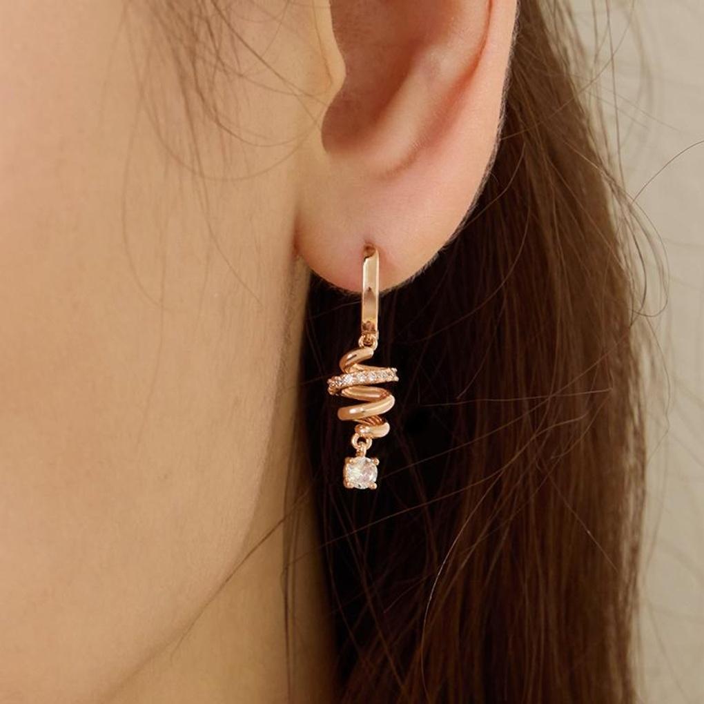 [LsSHOP] 14K Dini One-Touch Earrings (Gold Plated)_LJ5167BRE