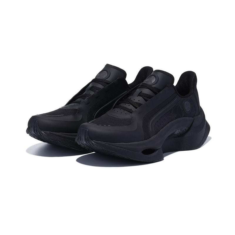 Li-Ning 1990 Shadow Lightweight High Resilience Thick Sole Non-Slip Shock Absorbing Low-Top Casual Shoes Women sneaker Black ALFU004-2