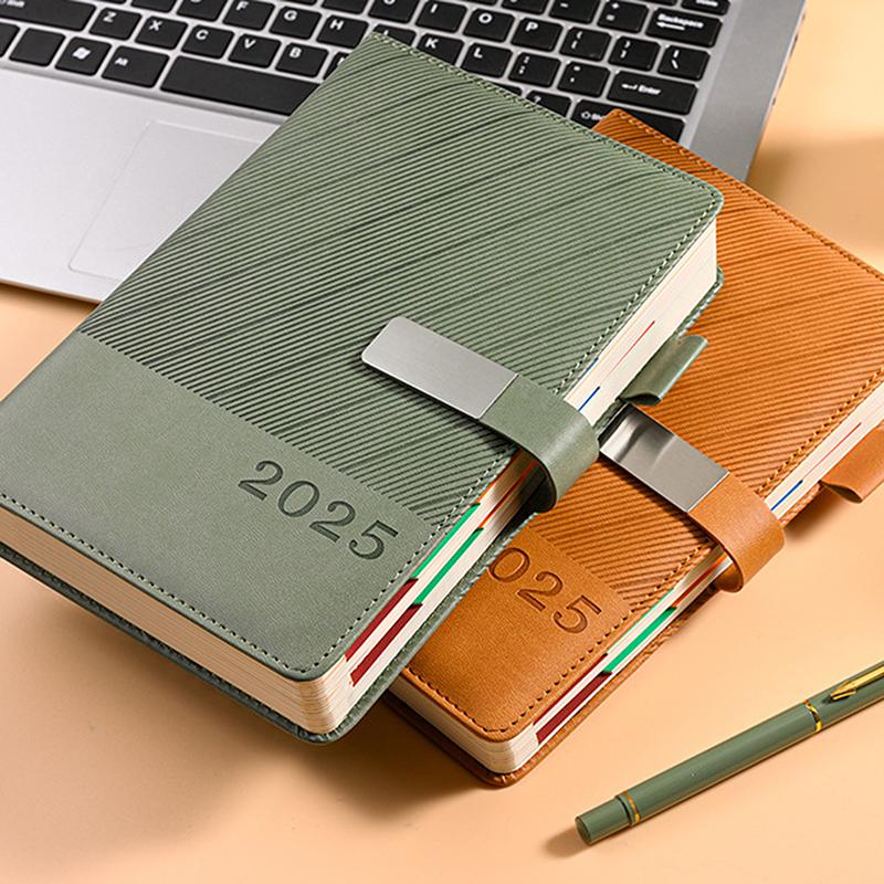 Denní plánovač na rok 2025 Pu Cover Agenda Rozvrh Notebooky Ideální pro školní kancelářský deník A5 Business Plánování 365denního kalendáře