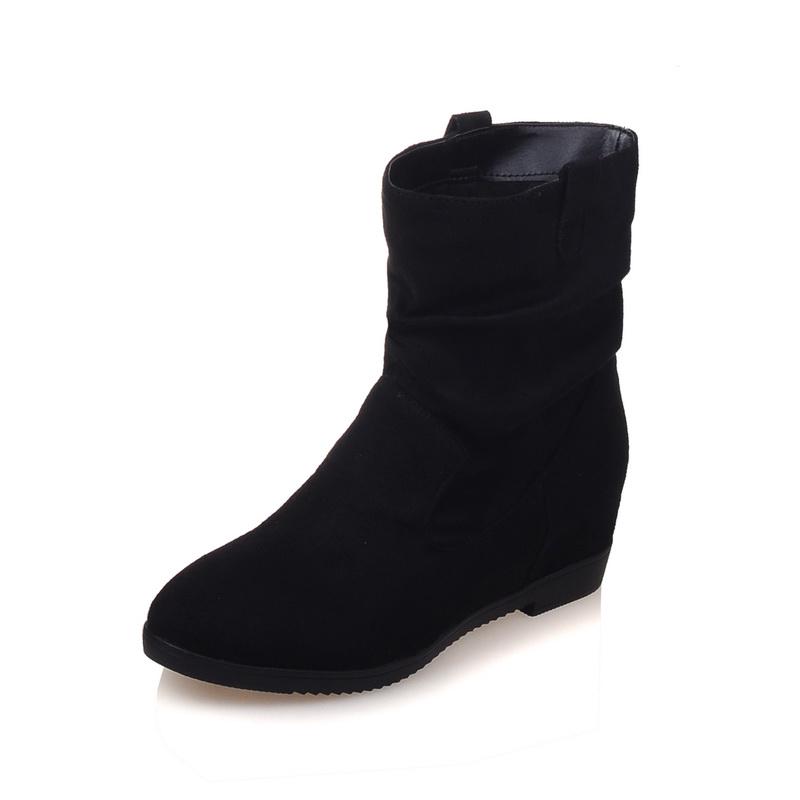 Fashion 2025 Autumn Winter New Thick Heels Short Boots Women Round Toe Ankle Botas Mujer Slip-on Chelsea Booties 33-43 Black Red Blue