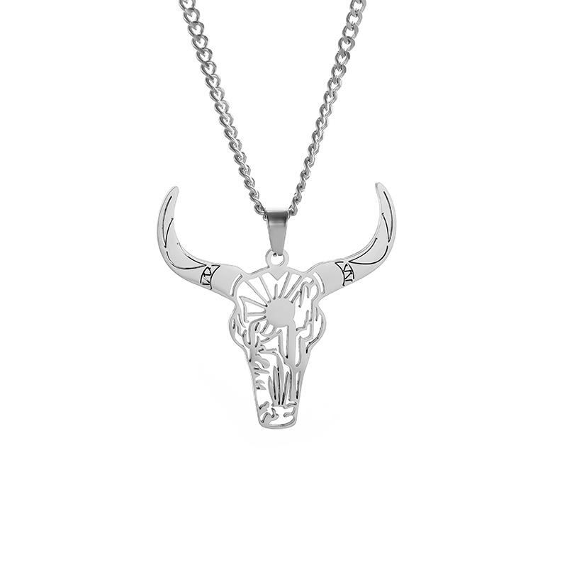Fashionable Bull Head Men's Mexican Bullfighting Trend Jewelry Pendant Necklace
