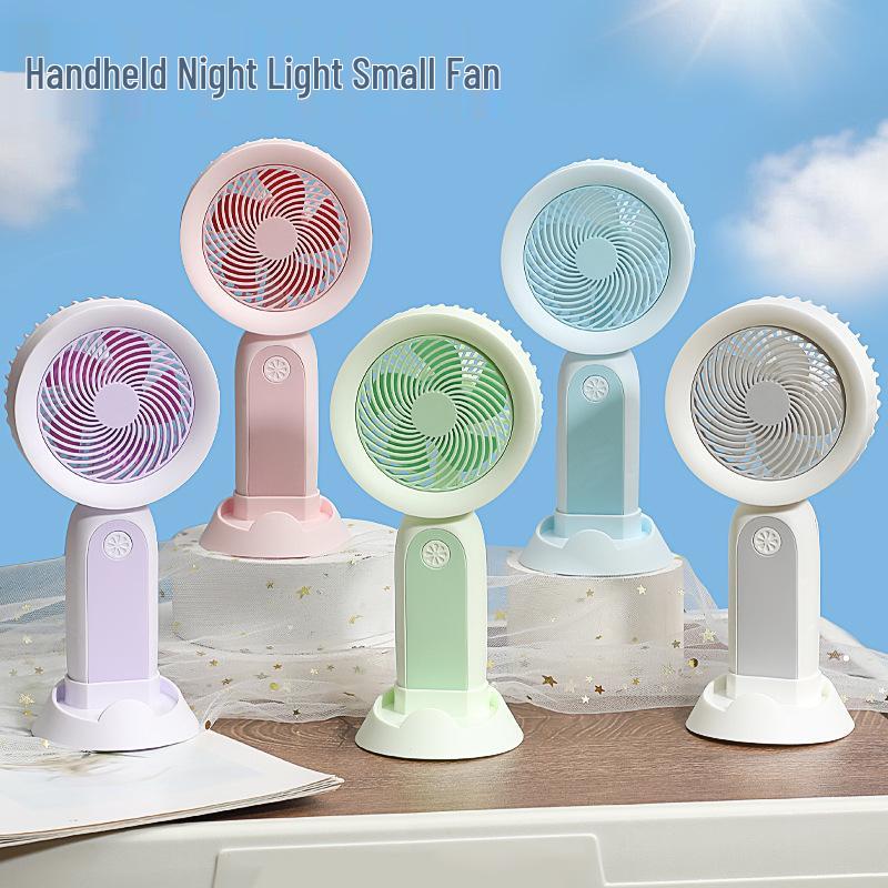 Handheld Mini USB Fan: Portable, Rechargeable Desktop Fan with Cross-Border Lighting