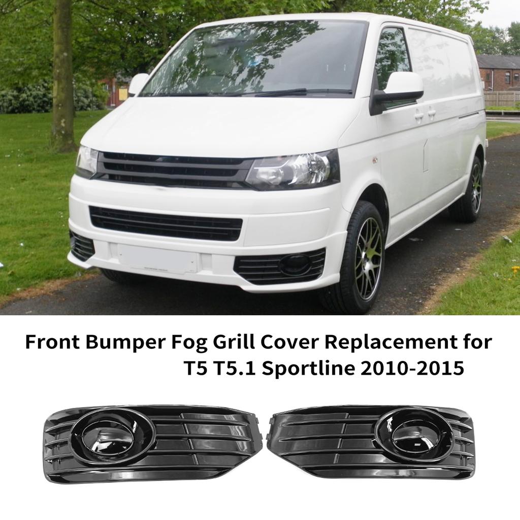 Front Bumper Fog Grill Cover Premium Quality Fog Light Cover Replacement for Volkswagen T5 T5.1 Sportline 2010 2015