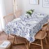 Blue Birds Floral Leaves Branch Waterproof Tablecloth Table Decor Farmhouse Kitchen Dining Table Cloth Wedding Decorations