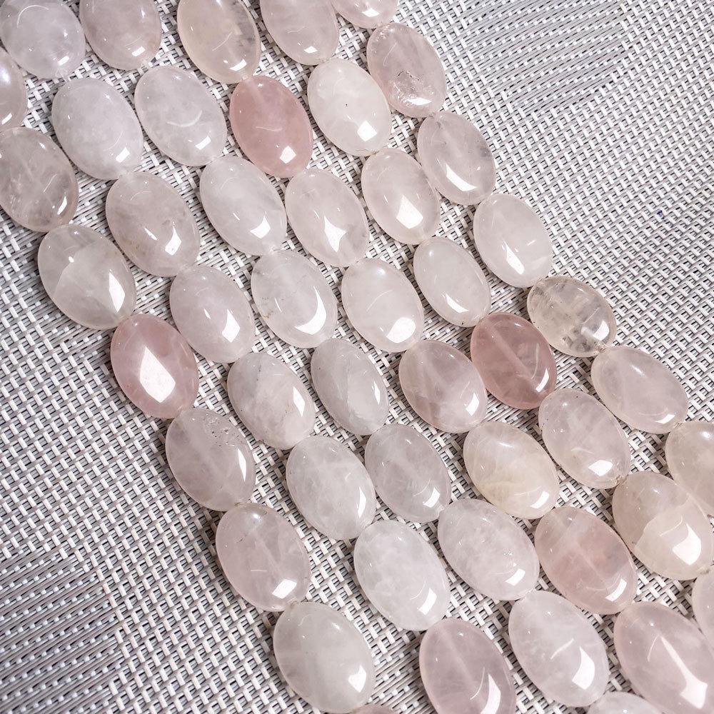Hand-Painted Natural Gemstone Oval Beads for DIY Jewelry Necklaces & Bracelets