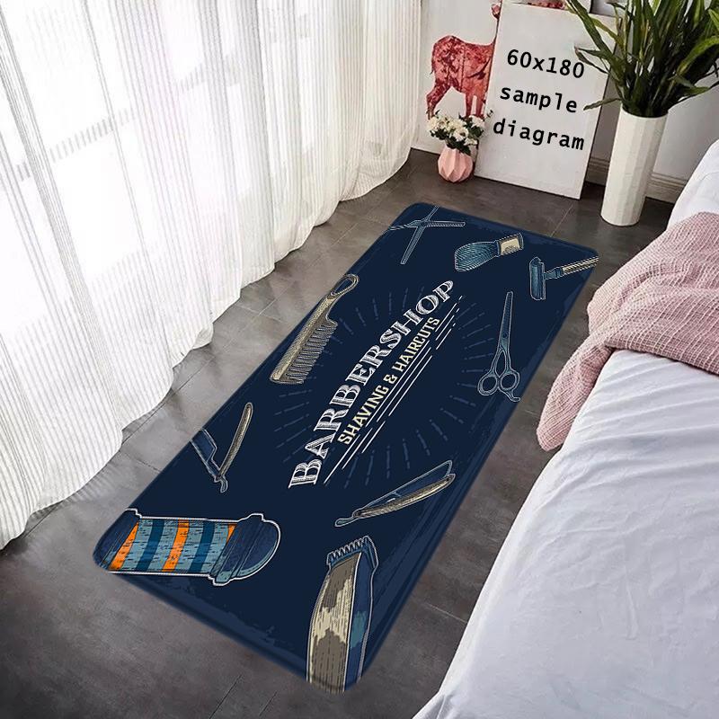 Doormat Flannel Barber Shop Salon Floor Mat Indoor Foot Rug Bedside Mats Kitchen Corridor Absorbent Carpet Ideal Balcony Decor