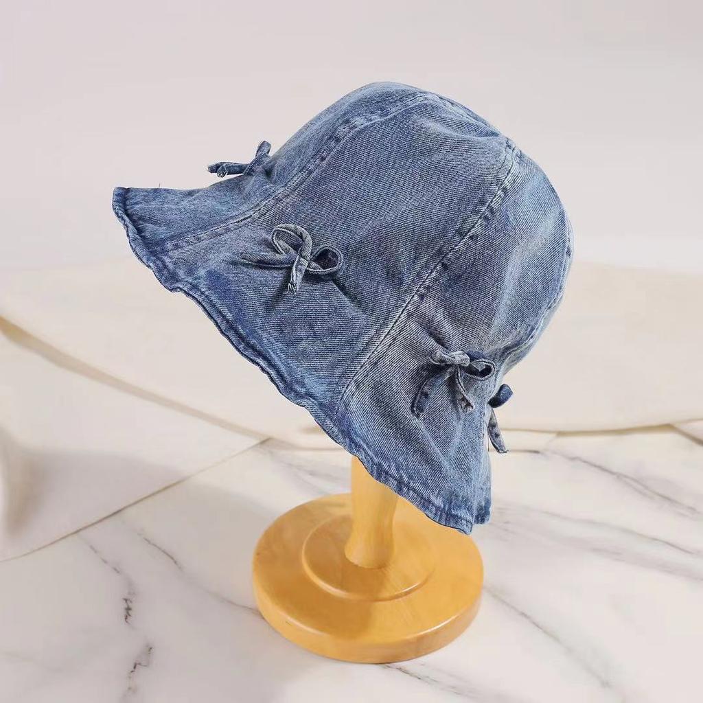 Cute Bow Retro Fisherman's Hat Sunshade Foldable Sunscreen Hat