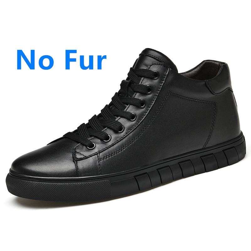 Pantofi de Bază de Lux pentru Bărbați Primăvară Iarnă Cizme de Zăpadă de Pluș Piele Naturală Adidași Negri Balerini Adidași Înalți pentru Bărbați Încălțăminte Cizmă