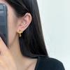 Unique Iris Zircon Cross Earrings Women Delicate Niche Design Fashion Jewelry