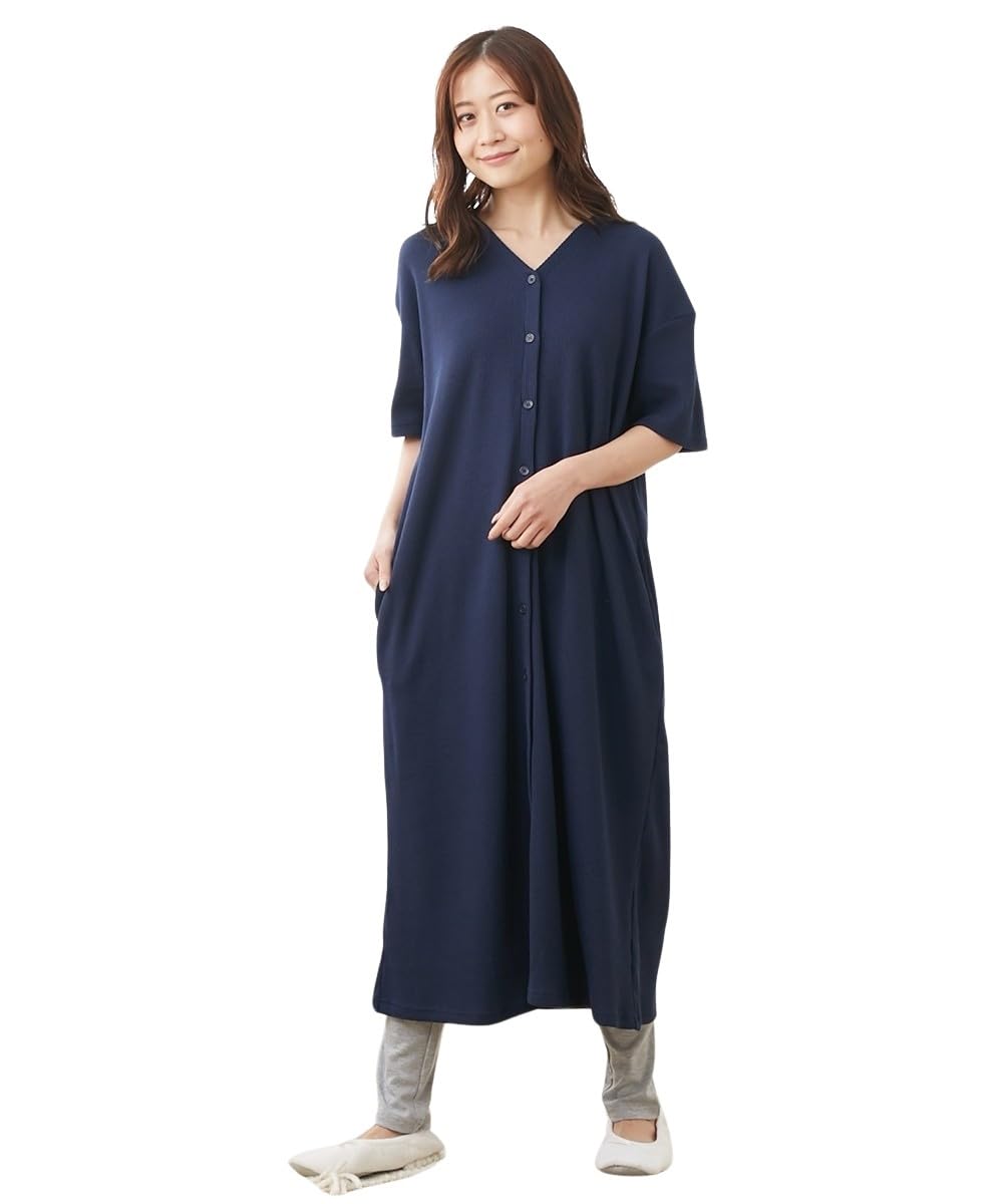 

Maternity Room Waffle Open Front Short Sleeve Pajamas Navy Maternity L [Nissen] Wear/Pajamas Women s [Maternity Wear/Nursing Clothes] Темно-синій