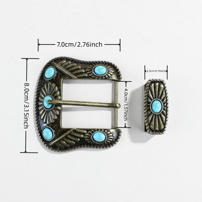 Bohemian Waist Belt Buckle Engraved Pattern Belt Replacement Buckle Western Styles Belt Buckle and Rings Accessories