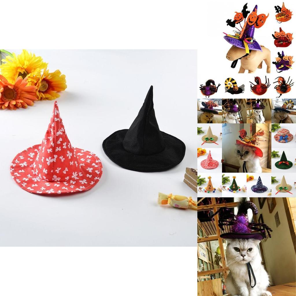 Hat Witch Halloween For Dog Cat Pet Party Fancy Dress Up Accessories Costume
