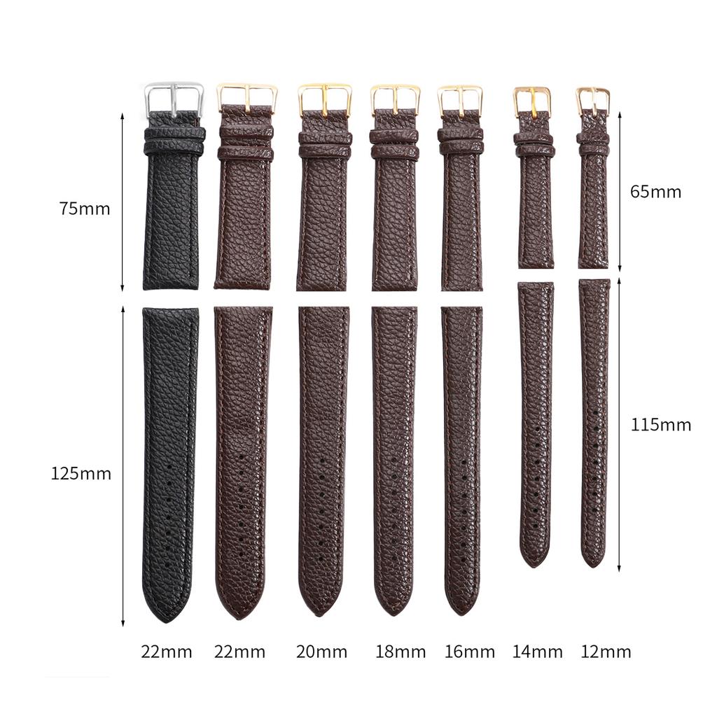 Litschi-Muster Universelles Uhrenarmband 12mm 14mm 16mm 18mm 20mm 22mm Ultradünnes Uhrenarmband für Herren Damen Hochwertiges Uhrenarmband