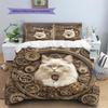 Gear Cat  Pattern Bedding Quilt Set Quilt Cover Pillowcase Home Decoration  Gift (1 * duvet cover + 2 * pillowcase, without core)