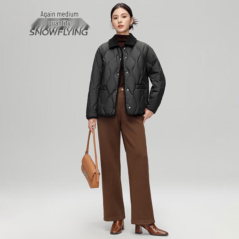 SNOWFLYING Women's Fashion Lapel Duck Down Jacket