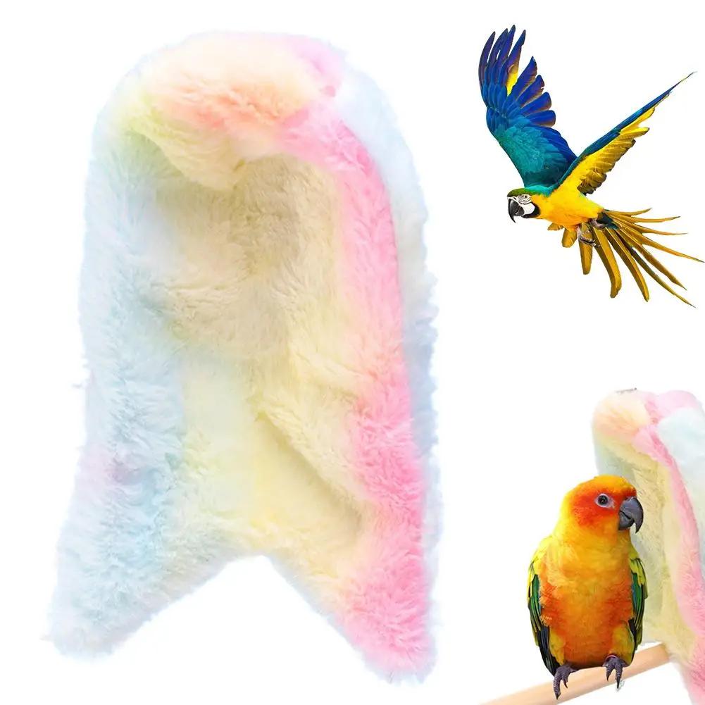 Soft Plush Bird Hammock Winter Windproof Bird Parrot Hammock Tent Bird Shawl Parakeet Cage Warm Cave Hanging Nest Bed Hideo N6M4