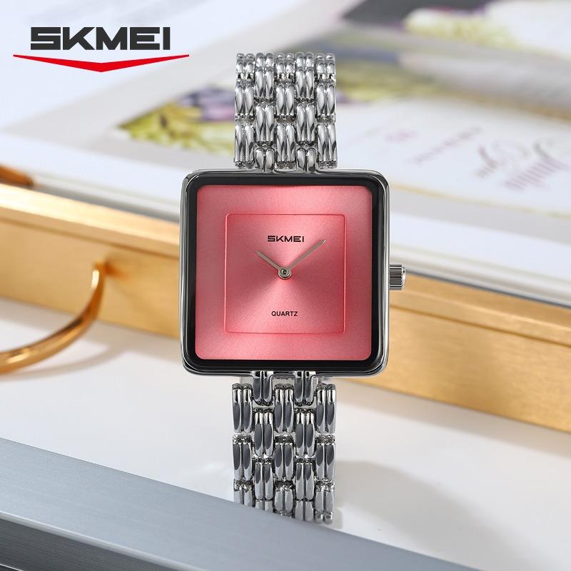 Ladies Quartz Watch Fashion Steel Belt Couple Watch Simple Gold Square Women's Quartz Watch Beauty Zone