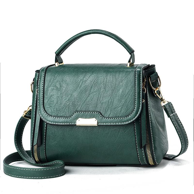 

Handbag bag women s bag retro shoulder messenger bag versatile fashion high sense mother bag bags 22*11*17 темно-зеленого