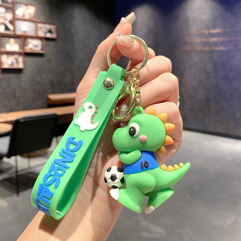 Cartoon Football Dinosaur Pendant Small Dinosaur Keychain Pendant Stall Soft Rubber Doll Bag Small Gift large