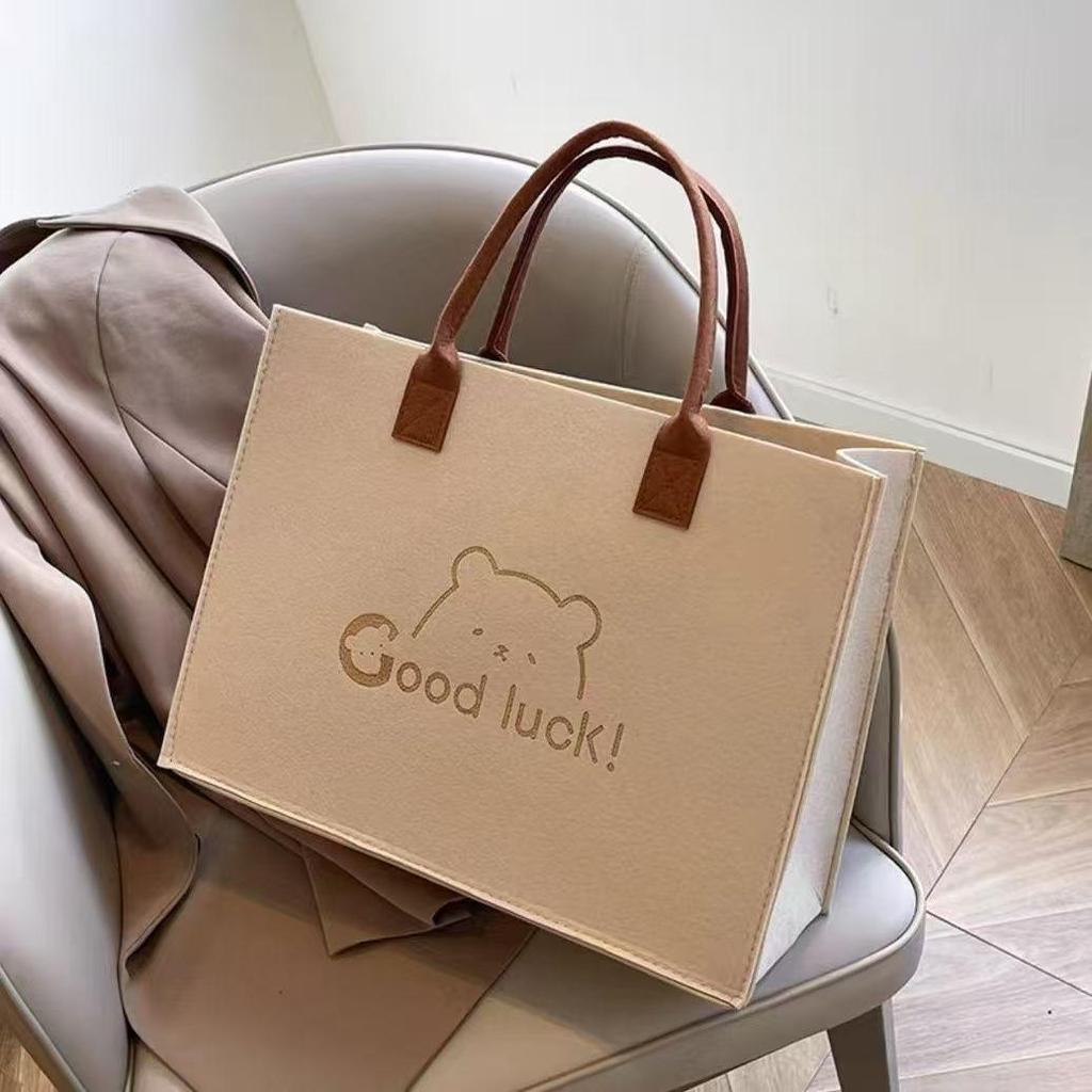 Módní plstěná taška na dojíždění s velkou kapacitou