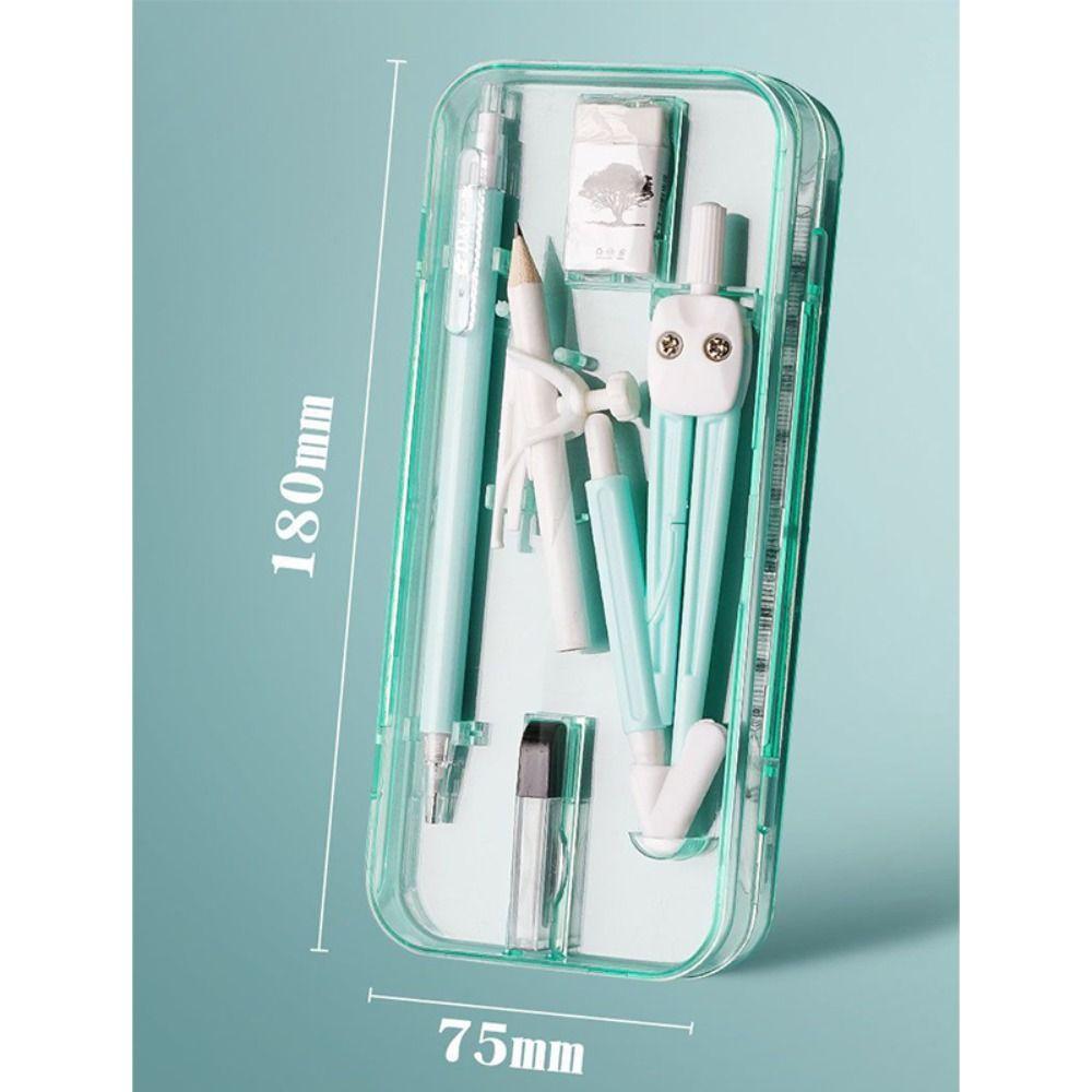 9PCS/Set Eraser Ruler Set Transparent Measuring Ruler Multi-Function Protractor  School Office