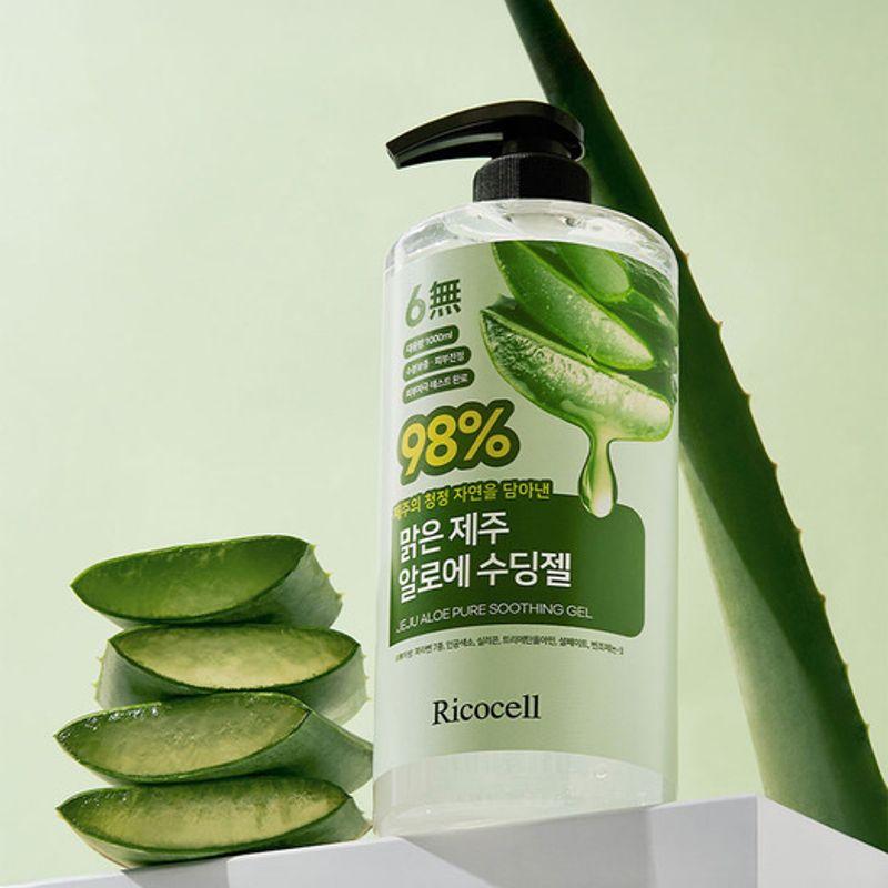 Clear Jeju Aloe Soothing Gel 98% 1000ml x 2 + Clear Jeju Aloe Soothing Gel 98% 150ml x 1