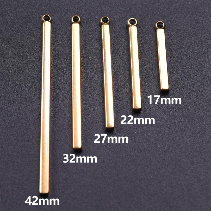 10 sztuk 1722273242 mm Stal nierdzewna Trójwymiarowe prostokątne zawieszki do tworzenia biżuterii Proste zawieszki w kształcie rurki