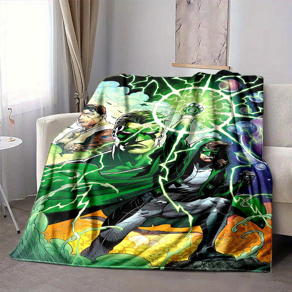 1pc Green Lantern Corps Blanket Polyester Fiber, All Season Comfort for Sofa, Bed, Office, Car, Camping Ideal Home Decor & Gift, Office Comfort