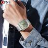 Wristwatch Silver Alloy Square Numeral Dial Quartz Watch Men's Business Casual Waterproof Watches