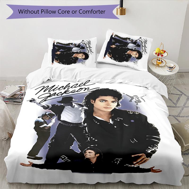 3pcs Michael Jackson Design Cover Set - HD Printed Bedding with 1 Cover and 2 Pillowcases - Perfect for Home and Dorm Decor
