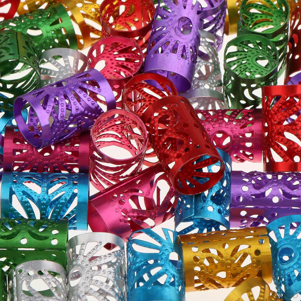 100 Pieces Hair Beads Dreadlocks Tube Decoration Braiding
