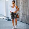 European Summer Tassel Ripped Skinny Cropped Jeans - Women's Mid-Waist Fashion