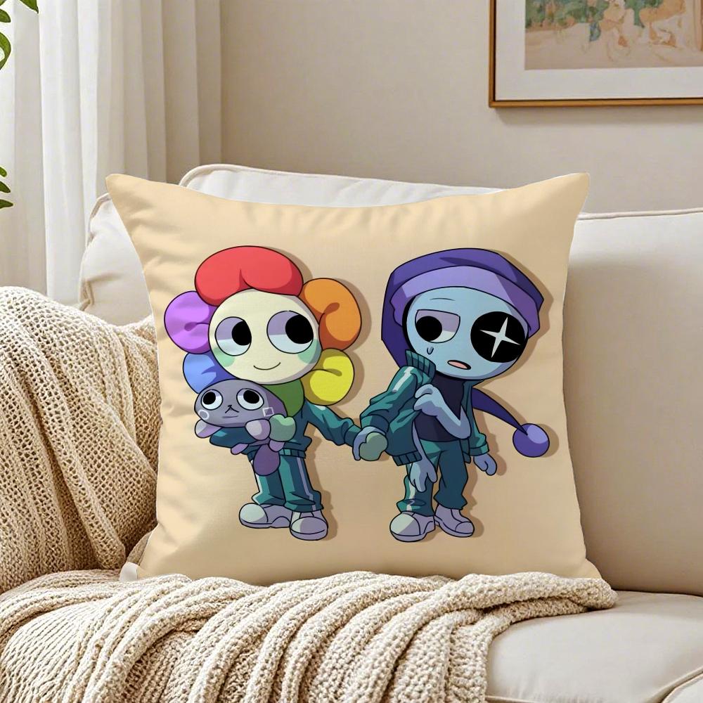 Creative Indie Game DDandys WWorld Cushion Cover Linen Pillowcase Soft for Sofa Bed Home Room Decor