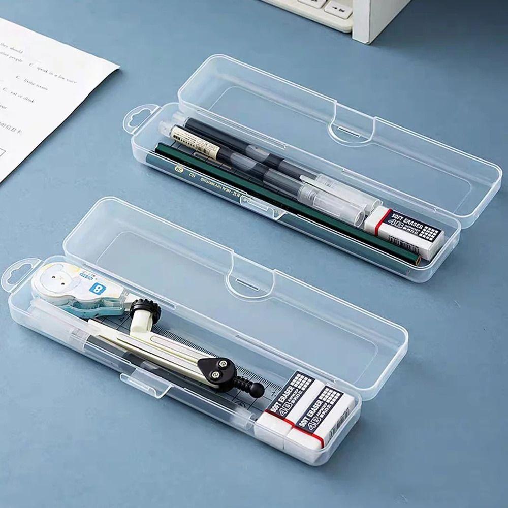 1Pcs Transparent Plastic Box Organizer Eyebrow Pencil Tableware Chopsticks Beauty Tools