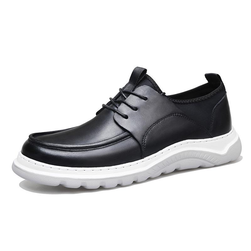 Men s Casual Leather Lace-Up Shoes - Breathable, Soft Sole, Comfortable, Lightweight, Non-Slip Genuine Leather 44