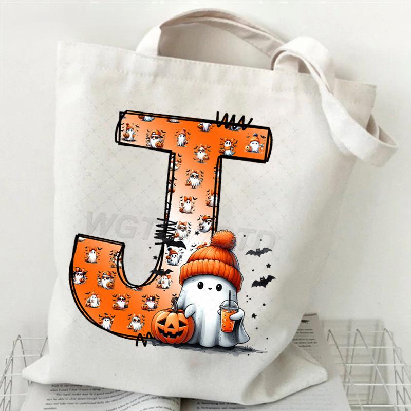 New Halloween 26 Letter Print Fashion Shoulder Bag Multi-function Portable Handbag Casual Versatile